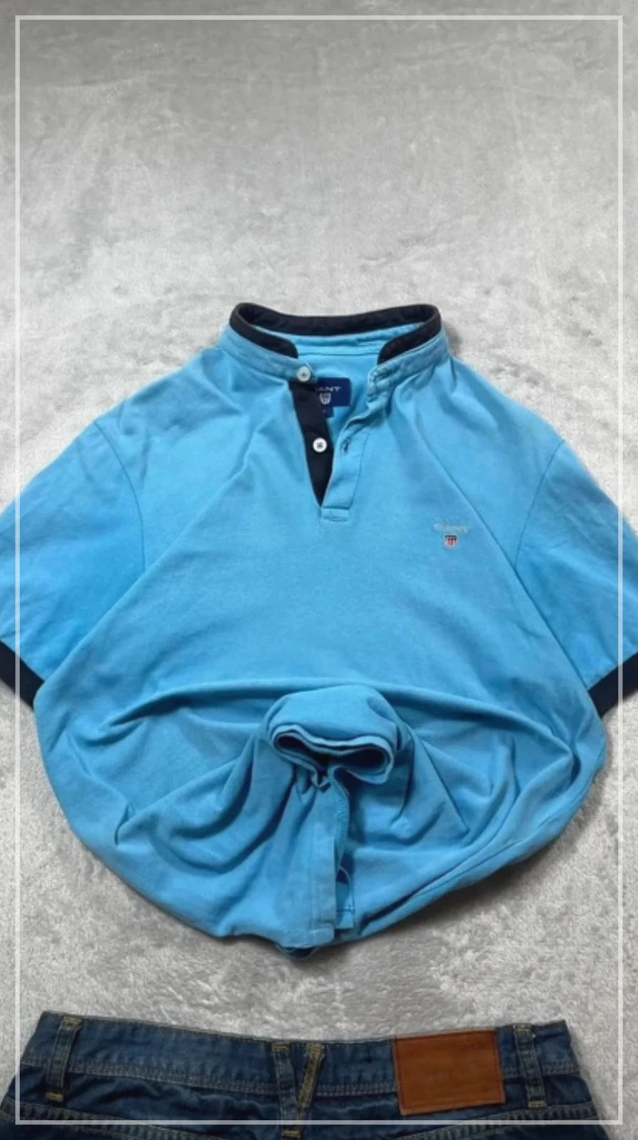 Gant Polo Shirt Light Blue Short Sleeve Classic Logo Design Casual Size L – GANT – taille L 3