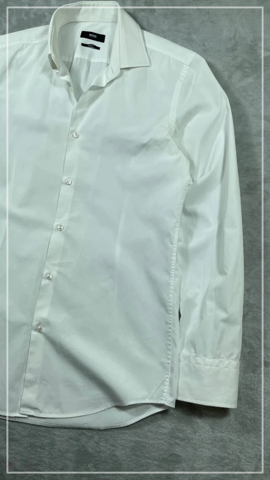 Hugo Boss Dress Shirt White Slim Fit Long Sleeve Classic Business 00s Size 38 (S) – Hugo Boss – taille 38 cm 4