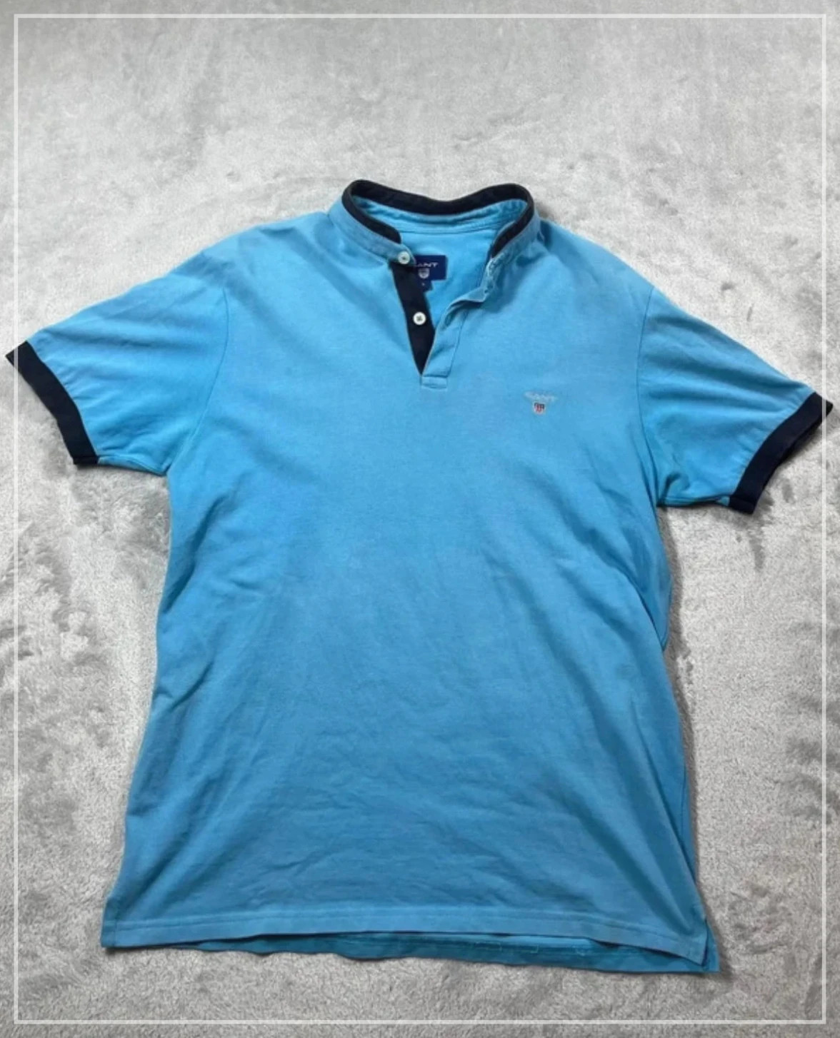 Gant Polo Shirt Light Blue Short Sleeve Classic Logo Design Casual Size L – GANT – taille L 5