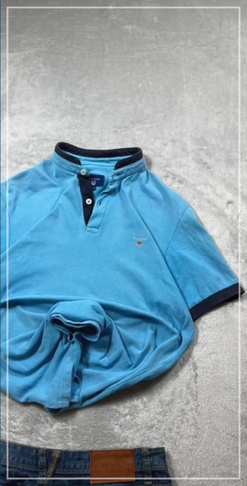 Gant Polo Shirt Light Blue Short Sleeve Classic Logo Design Casual Size L – GANT – taille L 4