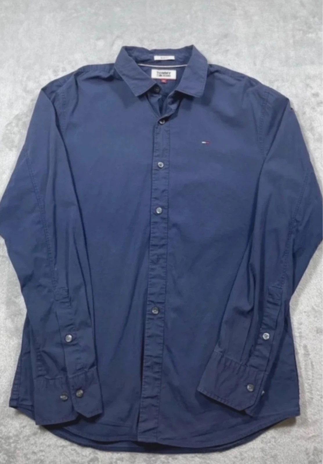 Tommy Hilfiger Shirt Blue Long Sleeve Casual Logo Embroidery 00s Size M – Tommy Jeans – taille M 2