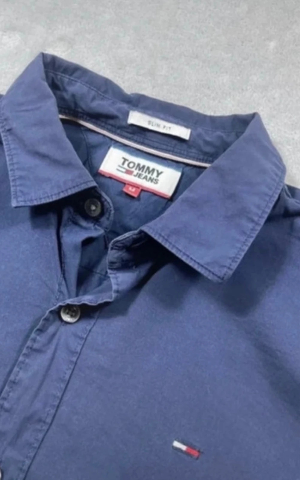 Tommy Hilfiger Shirt Blue Long Sleeve Casual Logo Embroidery 00s Size M – Tommy Jeans – taille M 4