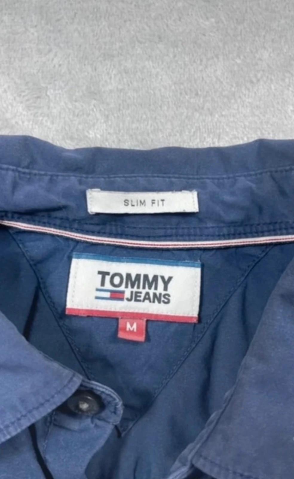 Tommy Hilfiger Shirt Blue Long Sleeve Casual Logo Embroidery 00s Size M – Tommy Jeans – taille M 3