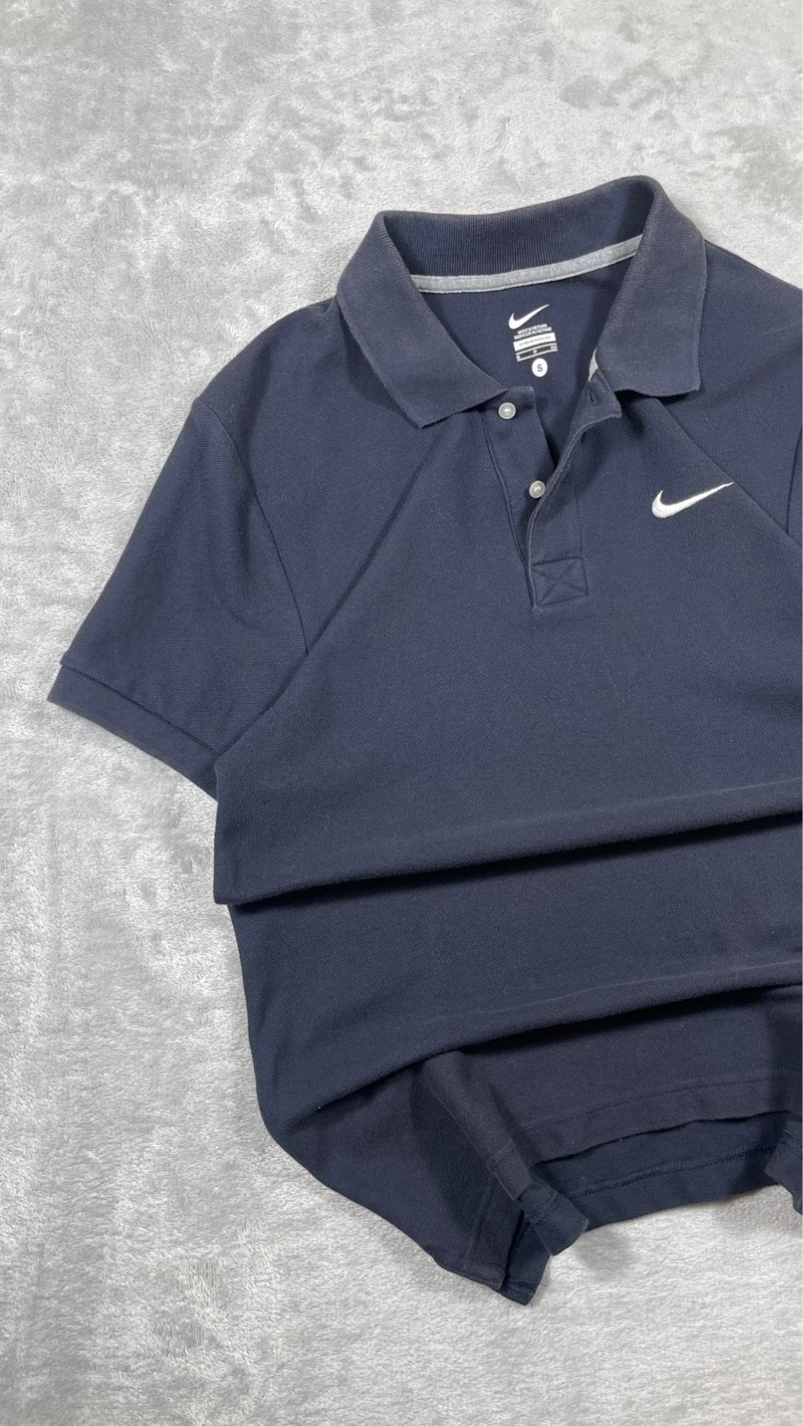 Nike Polo Shirt Navy Blue Embroidered Swoosh Logo Short Sleeve Sport Casual 00s – Nike – taille S 2