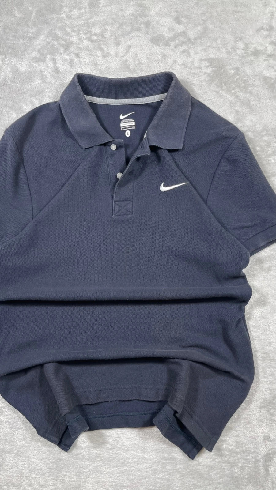 Nike Polo Shirt Navy Blue Embroidered Swoosh Logo Short Sleeve Sport Casual 00s – Nike – taille S 3
