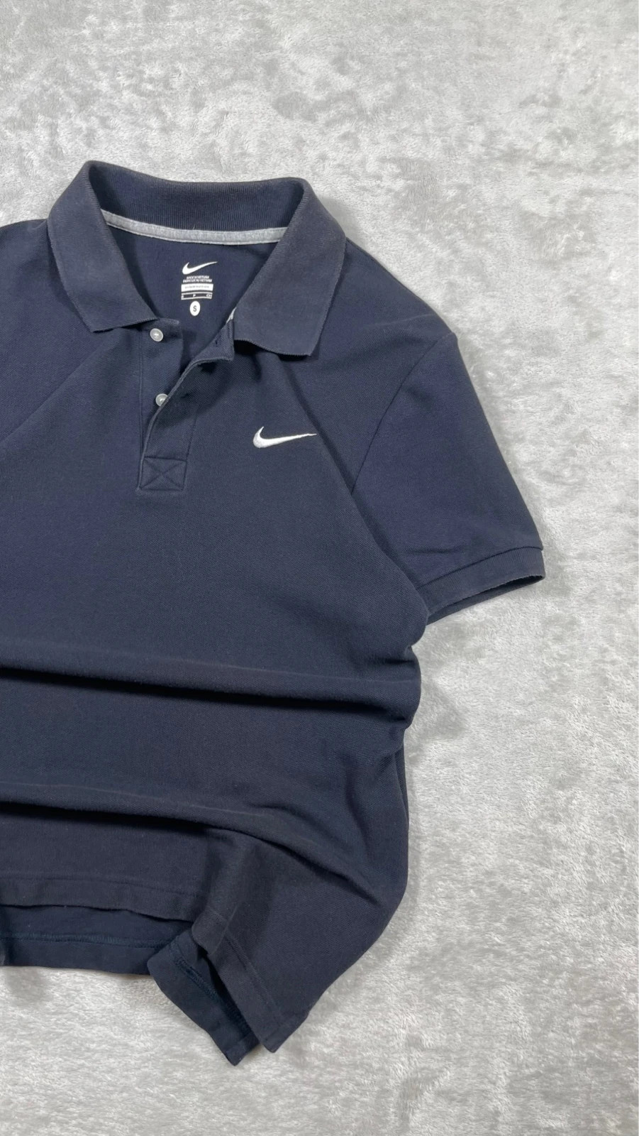 Nike Polo Shirt Navy Blue Embroidered Swoosh Logo Short Sleeve Sport Casual 00s – Nike – taille S 4