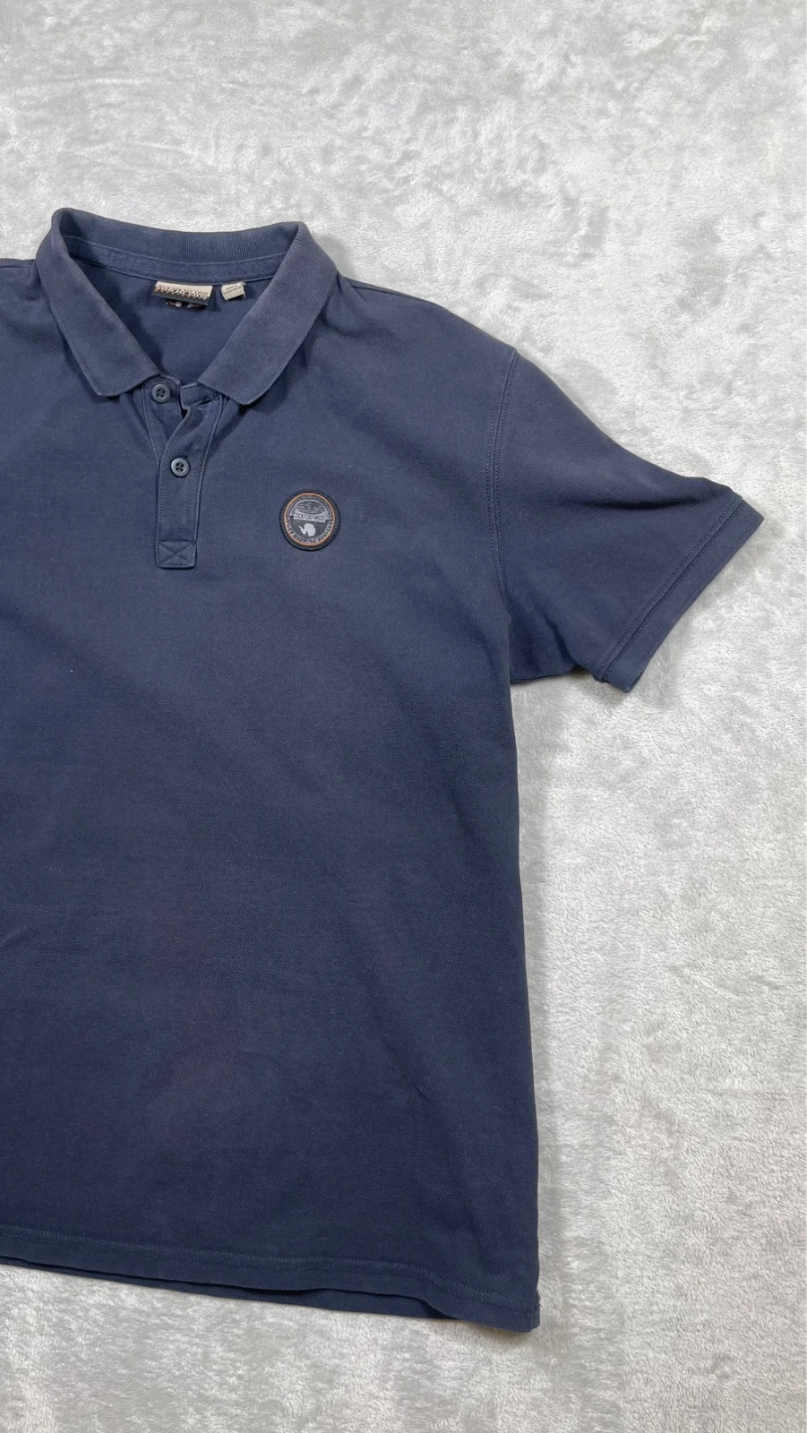 Napapijri Polo Shirt Navy Blue Logo Patch Short Sleeve Casual 00s – Napapijri – taille XL 4