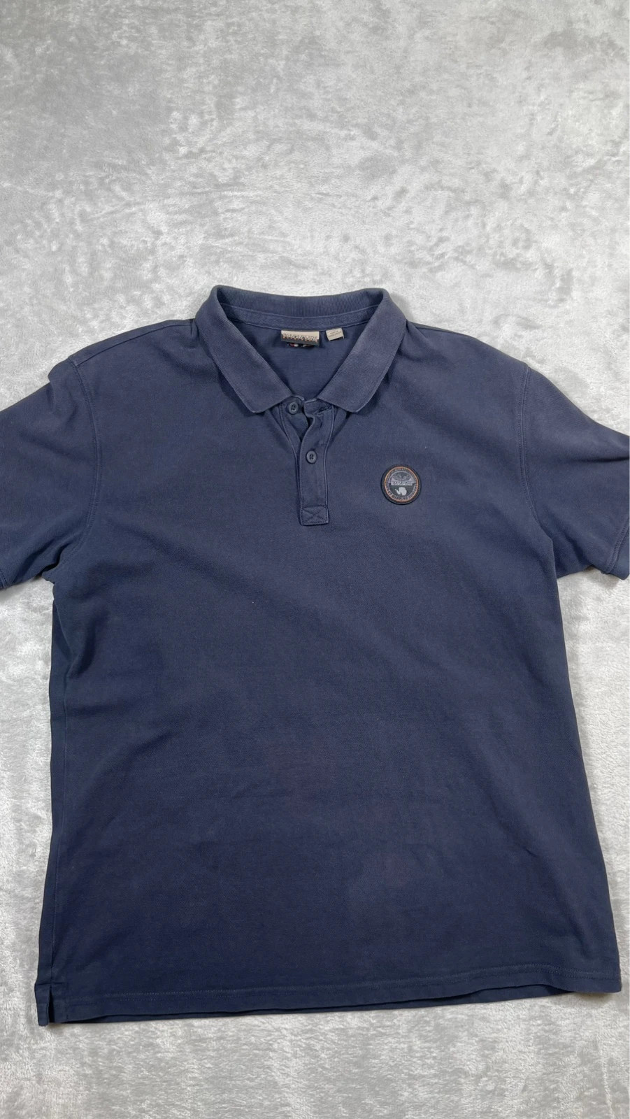 Napapijri Polo Shirt Navy Blue Logo Patch Short Sleeve Casual 00s – Napapijri – taille XL 3