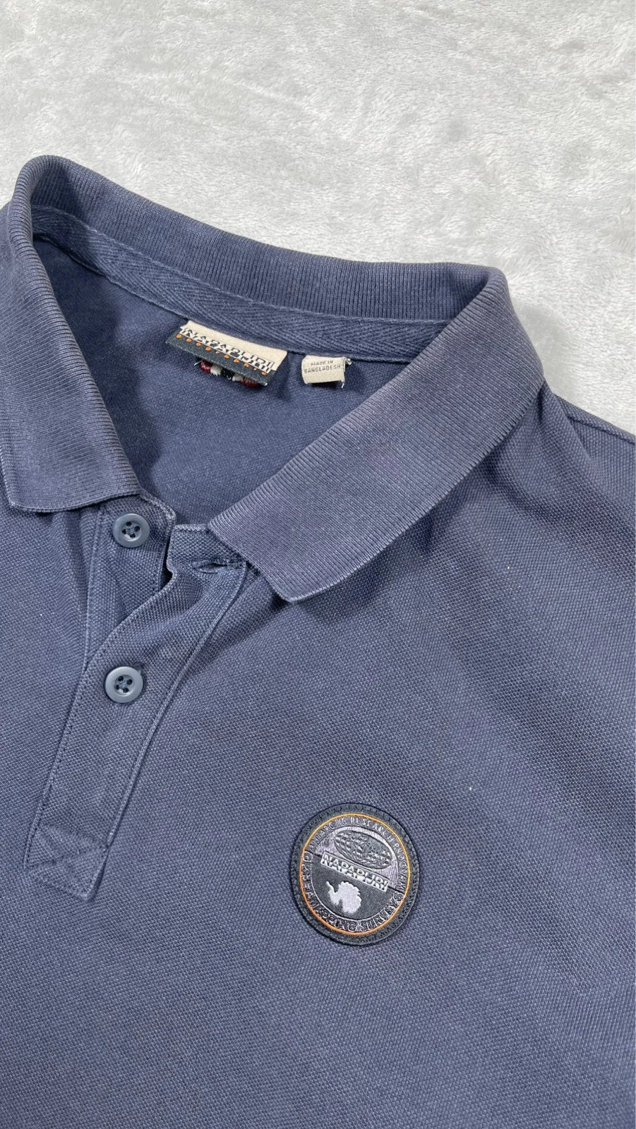 Napapijri Polo Shirt Navy Blue Logo Patch Short Sleeve Casual 00s – Napapijri – taille XL 5