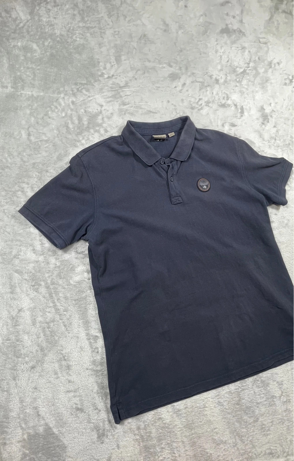 Napapijri Polo Shirt Navy Blue Logo Patch Short Sleeve Casual 00s – Napapijri – taille XL 2