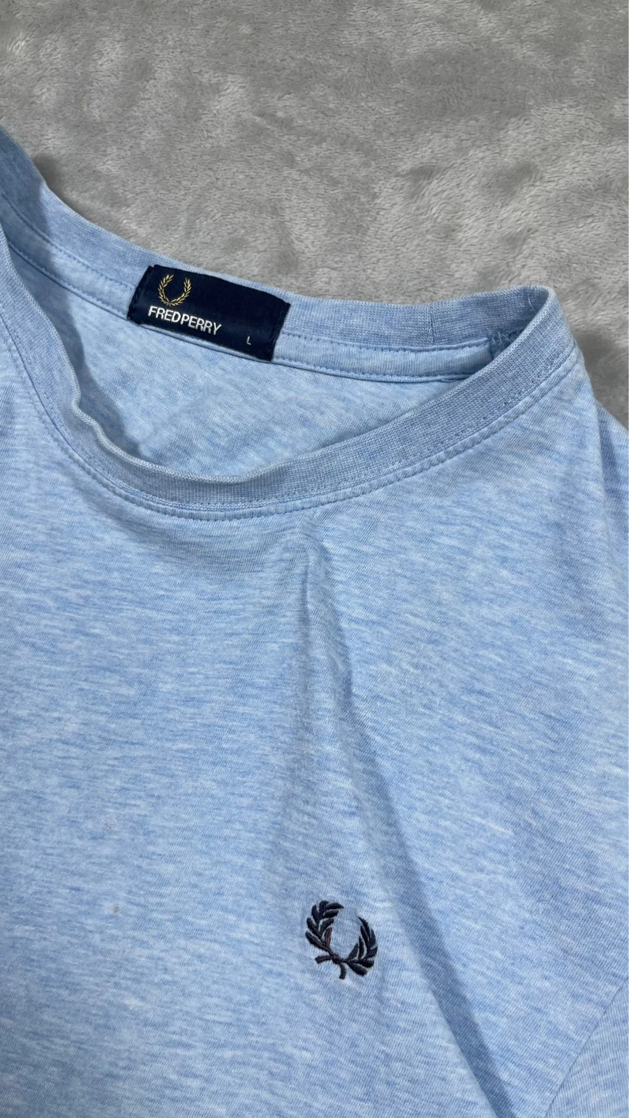Fred Perry T-Shirt Light Blue Laurel Wreath Embroidered 00s Casual – Fred Perry – taille L 5