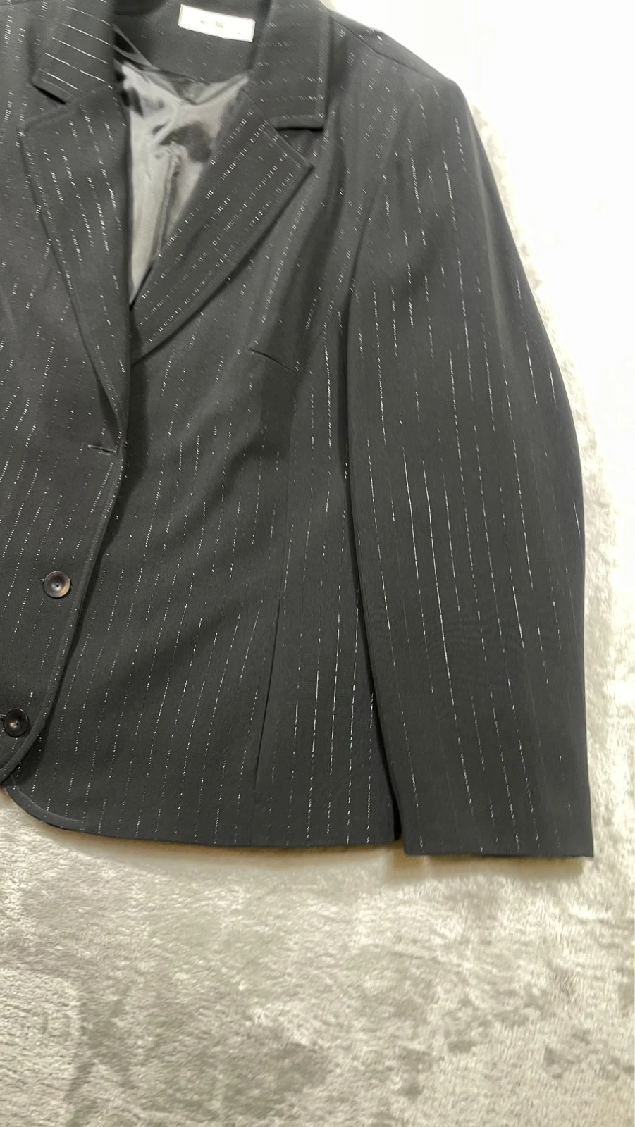 Blazer Black Metallic Striped Formal Jacket Y2K size 48 – gloria brizio – taille L / 40 / 12 4