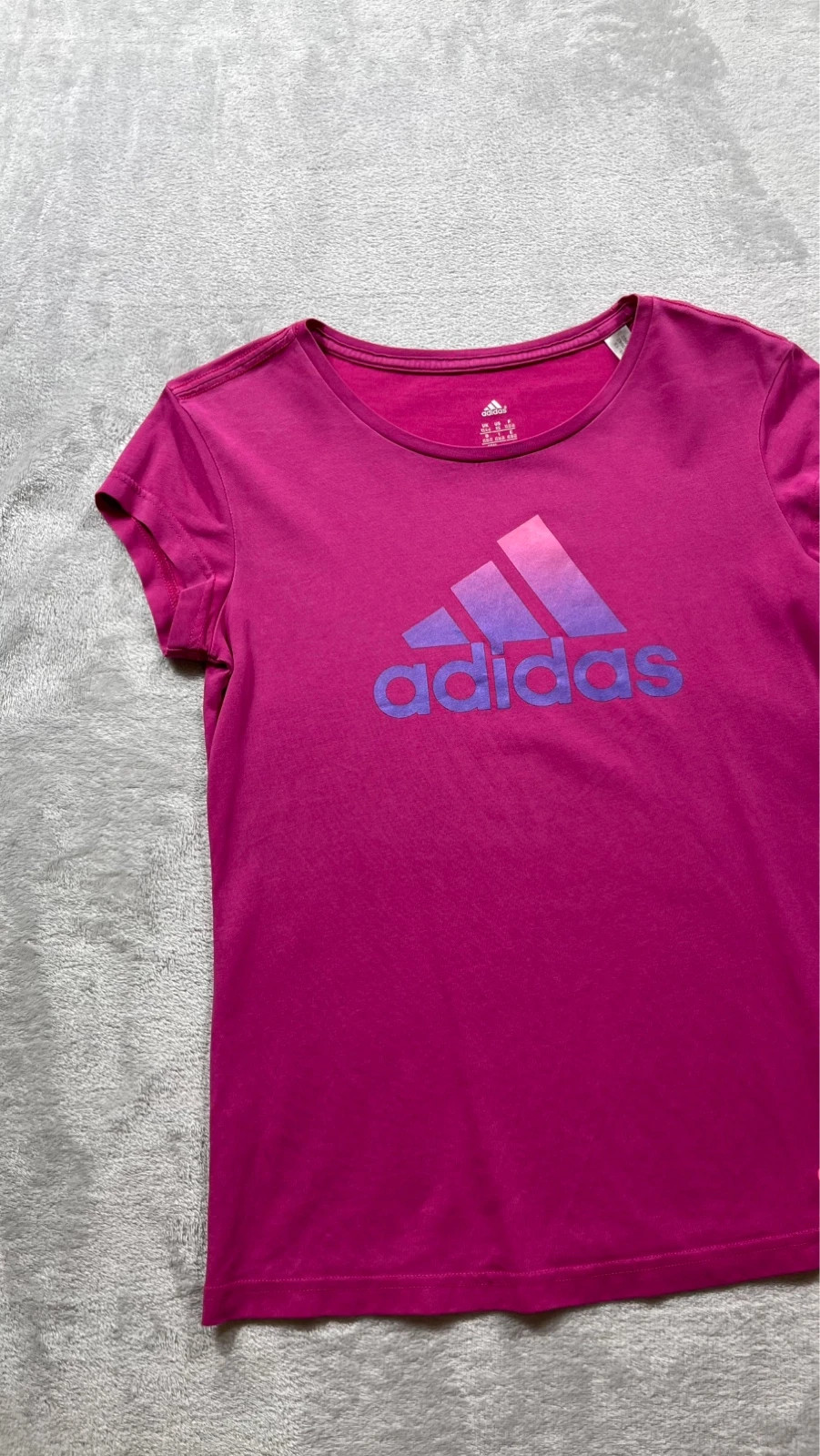 Adidas T-Shirt Pink Purple Logo Sport Casual 00s Talla XS – adidas – taille XS / 34 / 6 2