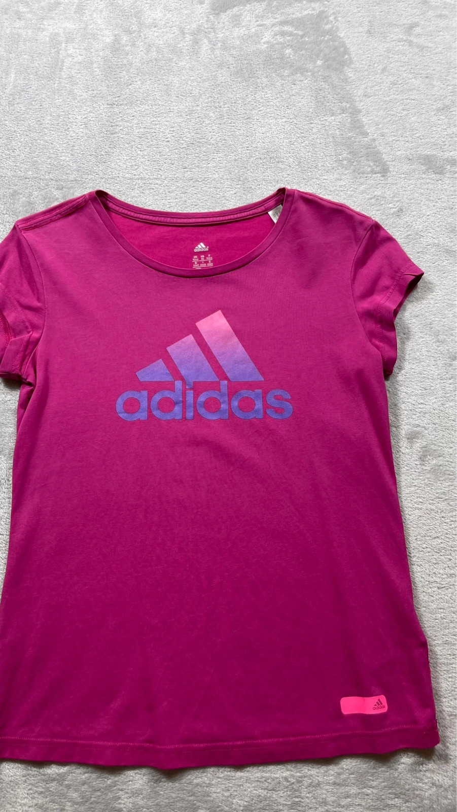 Adidas T-Shirt Pink Purple Logo Sport Casual 00s Talla XS – adidas – taille XS / 34 / 6 3
