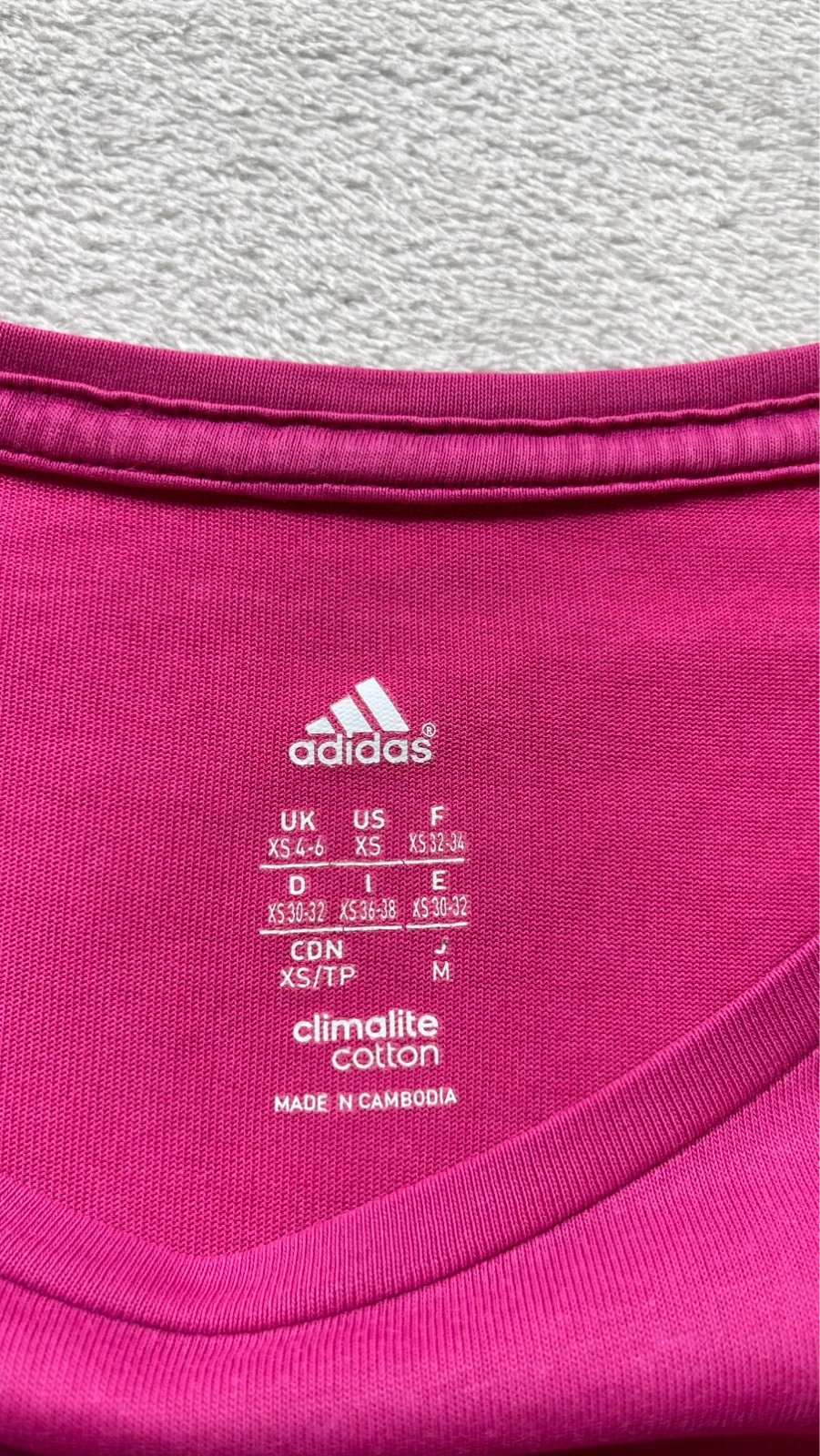 Adidas T-Shirt Pink Purple Logo Sport Casual 00s Talla XS – adidas – taille XS / 34 / 6 5