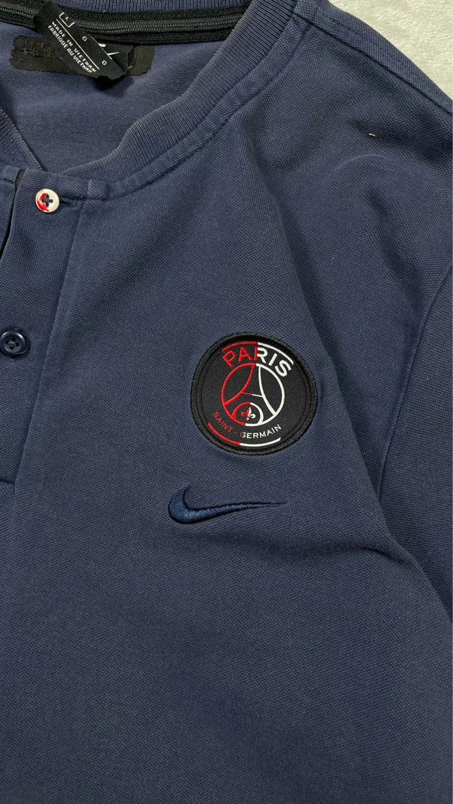 Nike PSG Polo Shirt Blue Football Club Sport Classic 00s Talla L – Nike – taille L 5