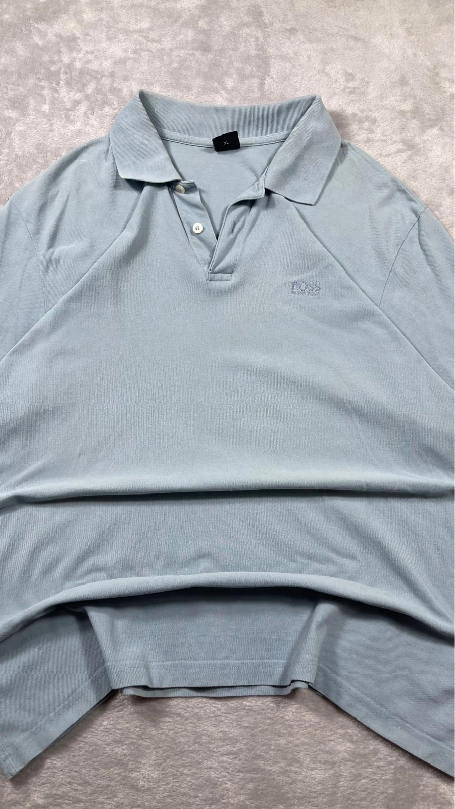 Hugo Boss Polo Shirt Light Blue Logo Short Sleeve Classic Casual 00s Size XL – Hugo Boss – taille XL 3