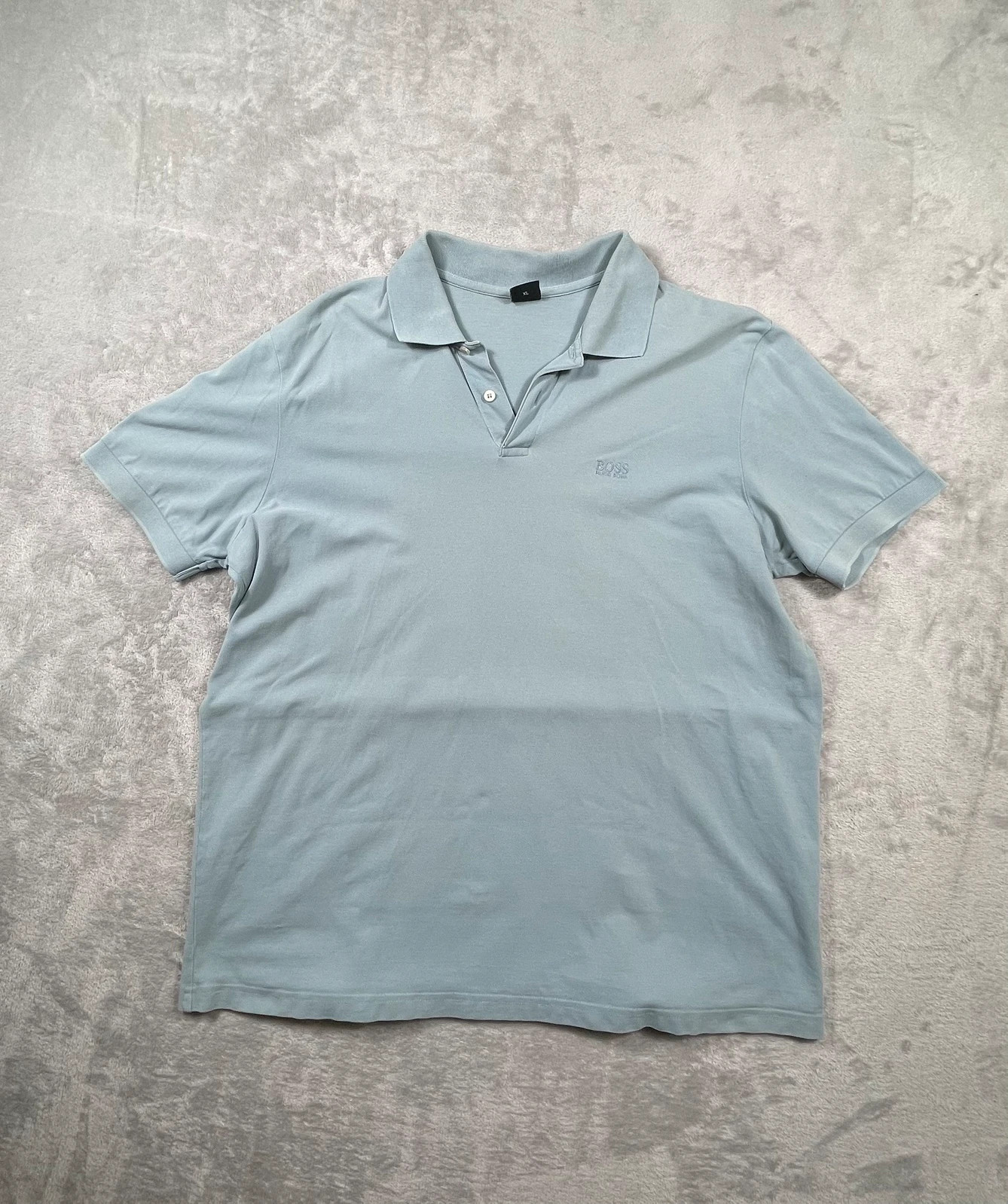 Hugo Boss Polo Shirt Light Blue Logo Short Sleeve Classic Casual 00s Size XL – Hugo Boss – taille XL 5