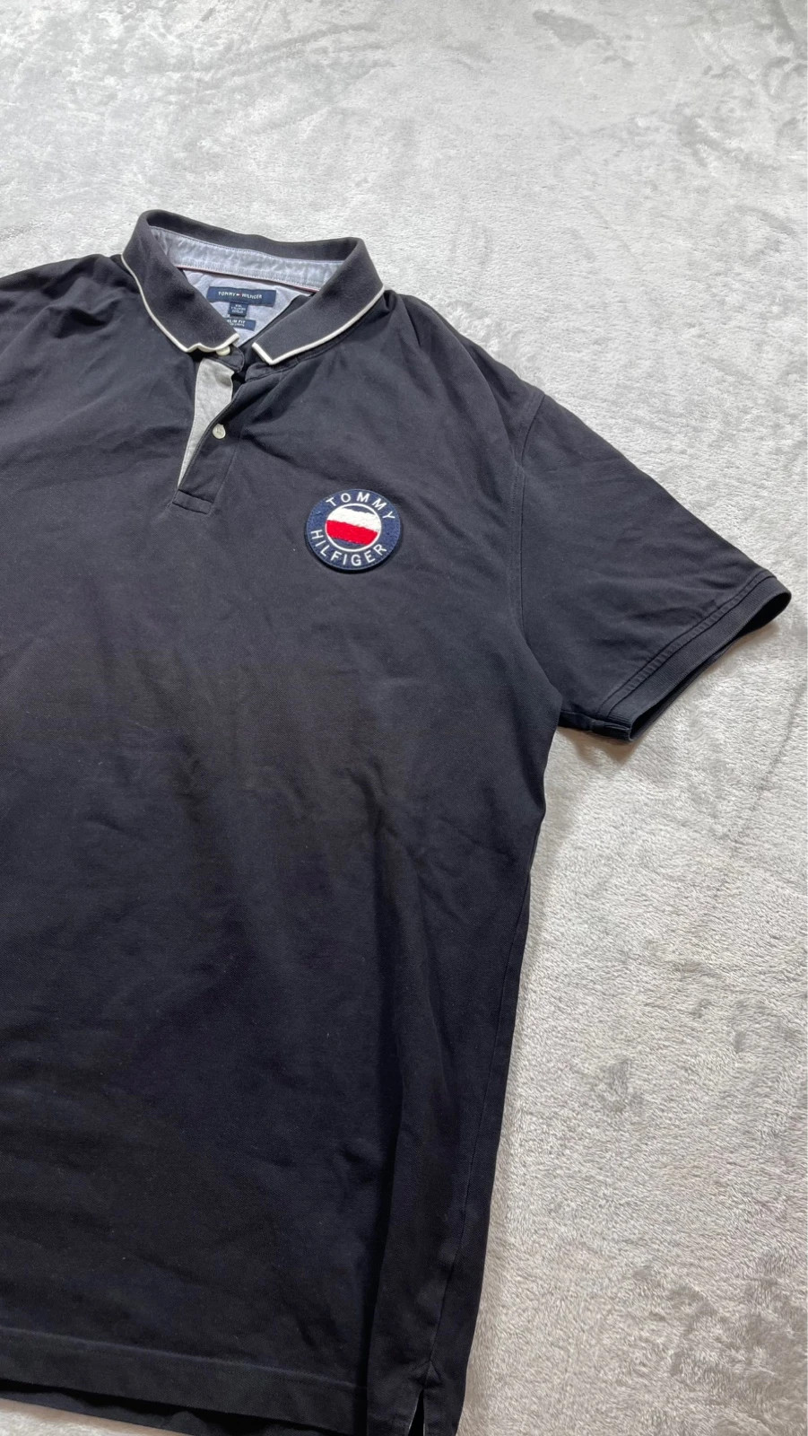 Tommy Hilfiger Polo Shirt Black Logo Patch Short Sleeve Y2K 00s Talla XXL – Tommy Hilfiger – taille XXL 5