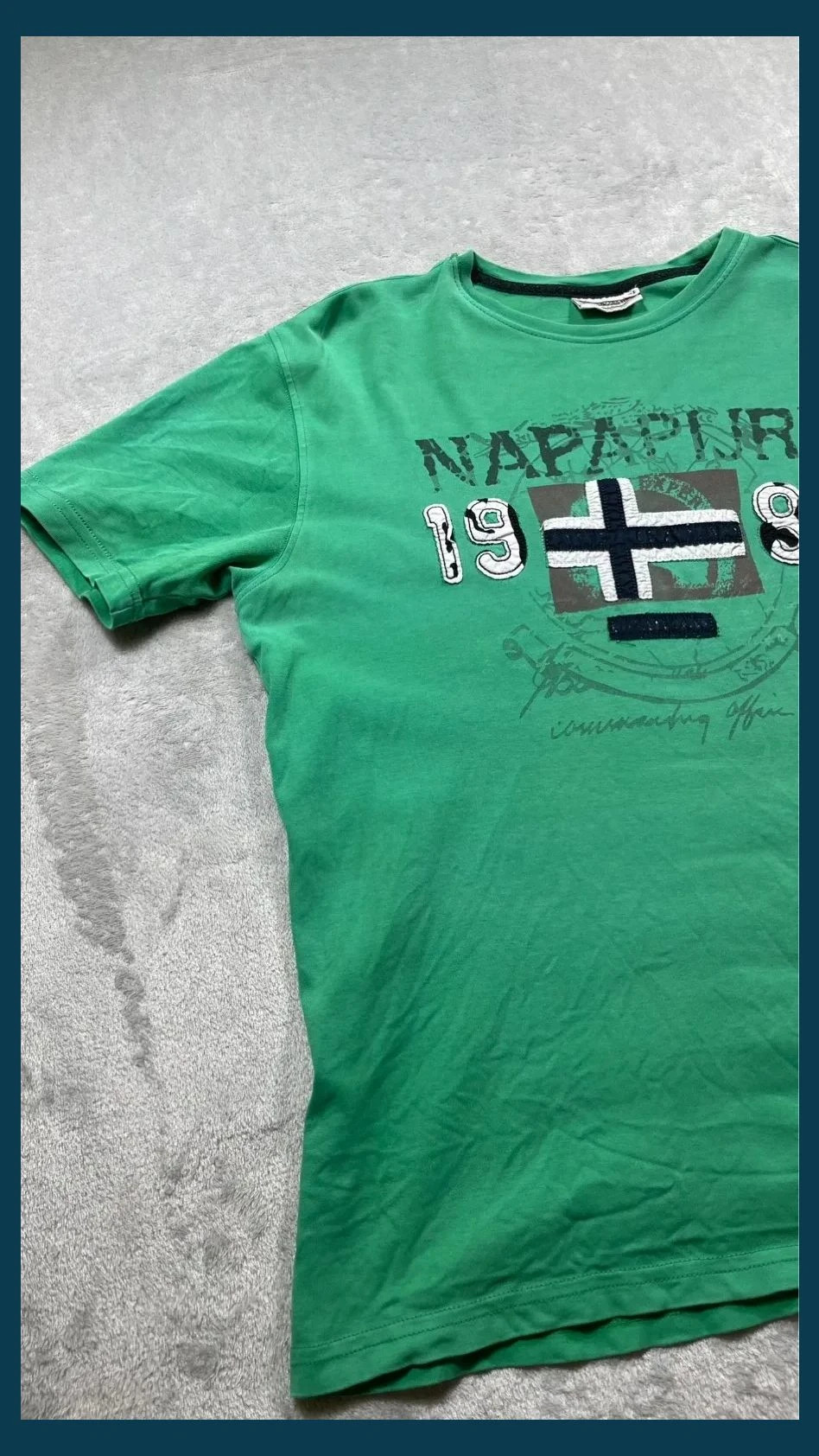 Napapijri T-Shirt Men Green Graphic Logo Size XL Short Sleeve Casual Vintage Streetwear Style – Napapijri – taille XL 3