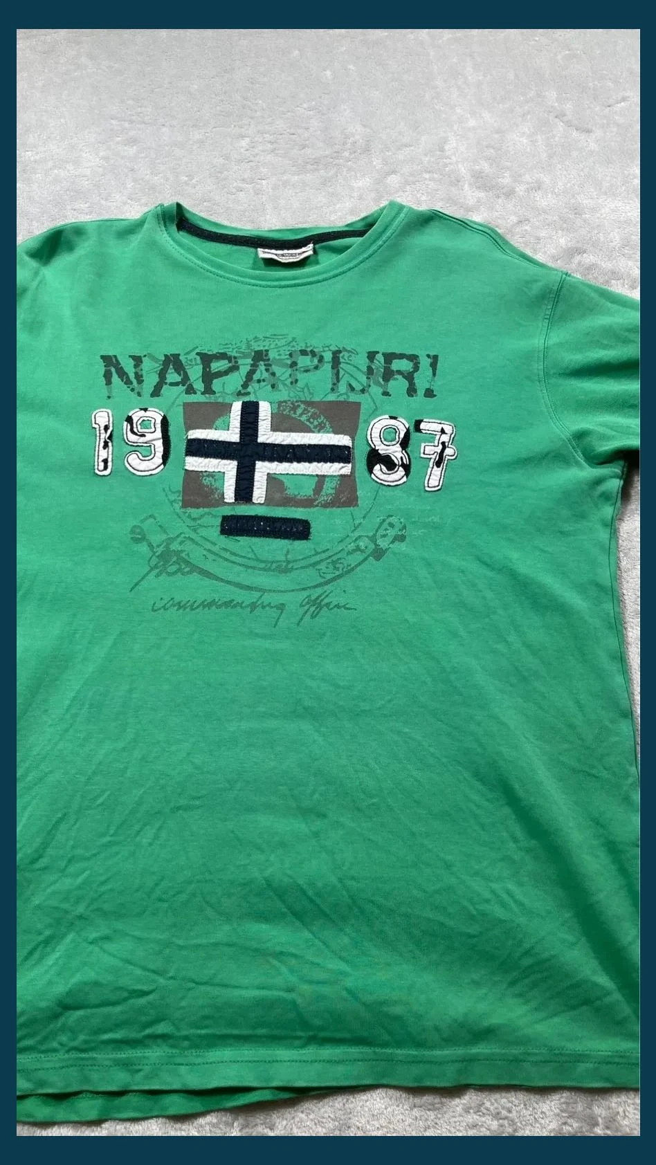 Napapijri T-Shirt Men Green Graphic Logo Size XL Short Sleeve Casual Vintage Streetwear Style – Napapijri – taille XL 4