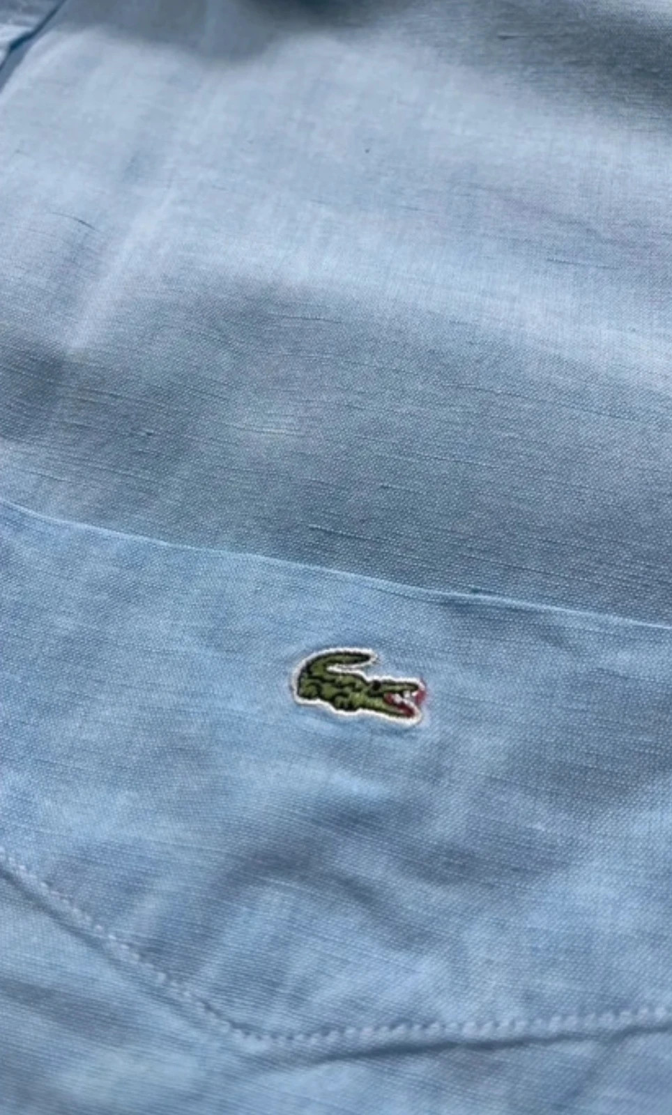 Lacoste Light Blue Linen Cotton Shirt Button Down Long Sleeve Size M Casual Elegant Basic – Lacoste – taille 38 cm 5
