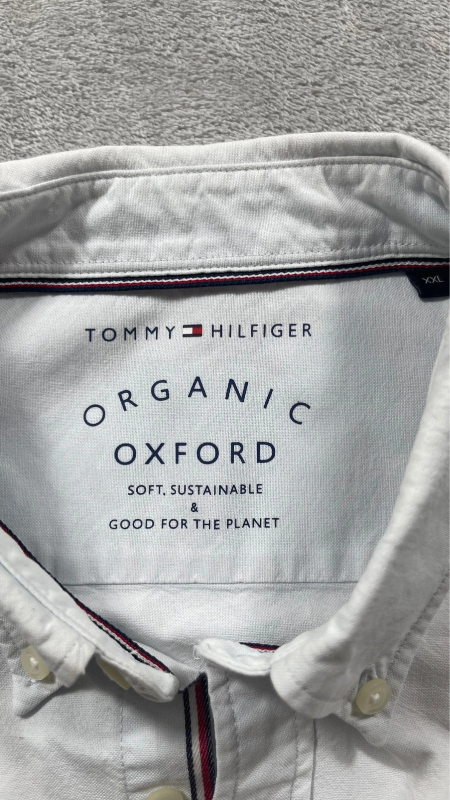 Tommy Hilfiger Shirt Short Sleeve Oxford Pale Blue Logo Casual 00s Talla XXL – Tommy Hilfiger – taille XXL 5