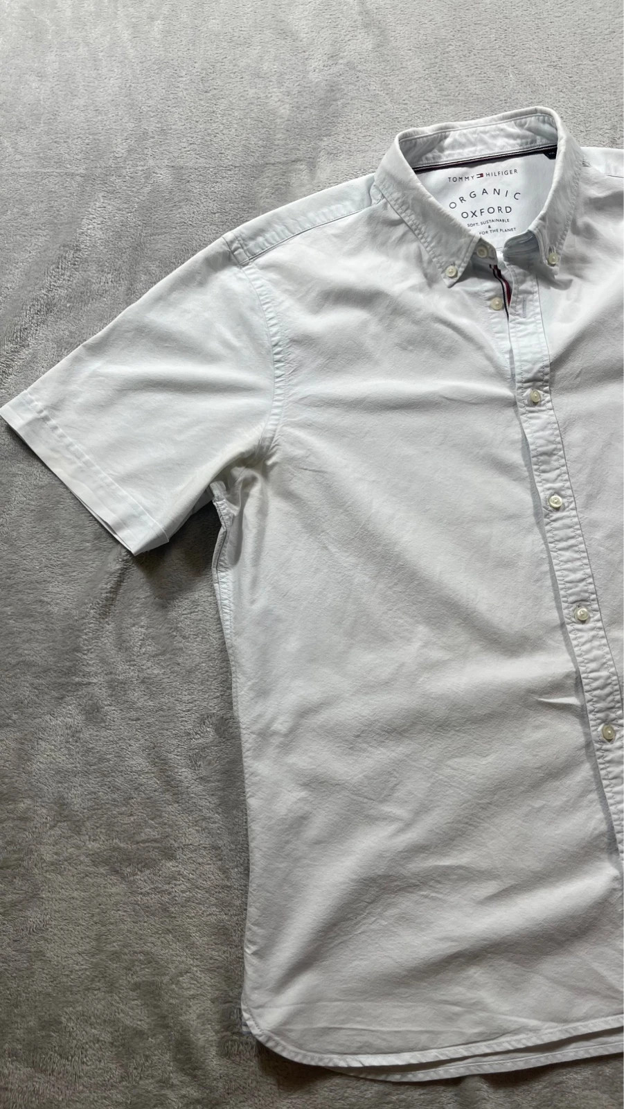 Tommy Hilfiger Shirt Short Sleeve Oxford Pale Blue Logo Casual 00s Talla XXL – Tommy Hilfiger – taille XXL 2