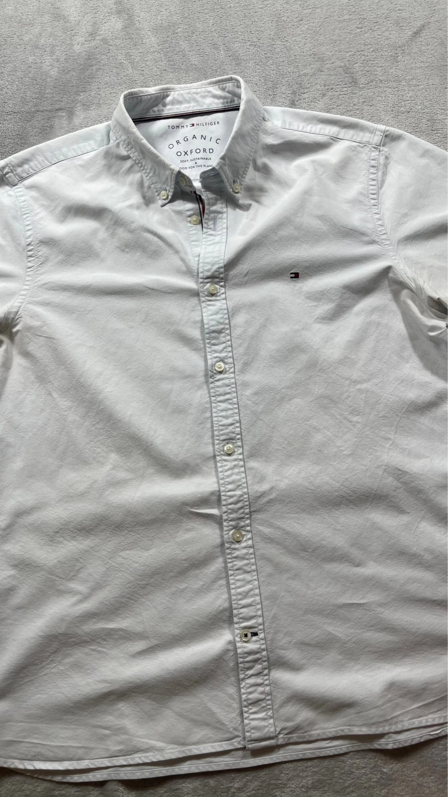 Tommy Hilfiger Shirt Short Sleeve Oxford Pale Blue Logo Casual 00s Talla XXL – Tommy Hilfiger – taille XXL 3
