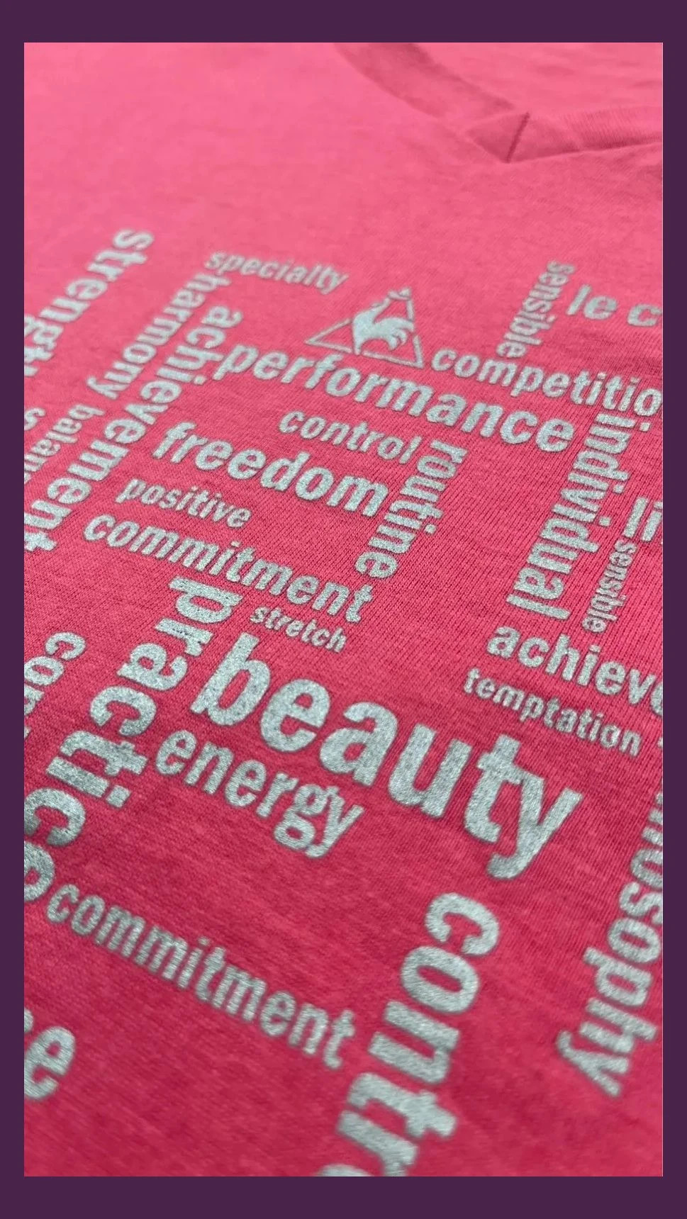 Le Coq Sportif T-Shirt Woman Pink V-Neck Graphic Print Size L Casual Sporty Short Sleeve Tee – Le Coq Sportif – taille L / 40 / 12 4