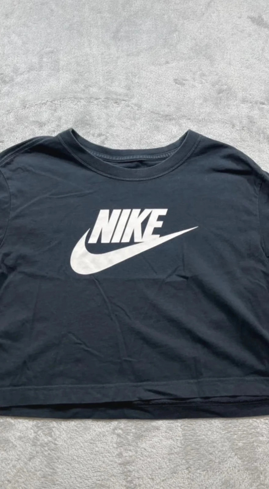 Nike Crop Top Black White Swoosh Casual 00s Talla S – Nike – taille S / 36 / 8 4