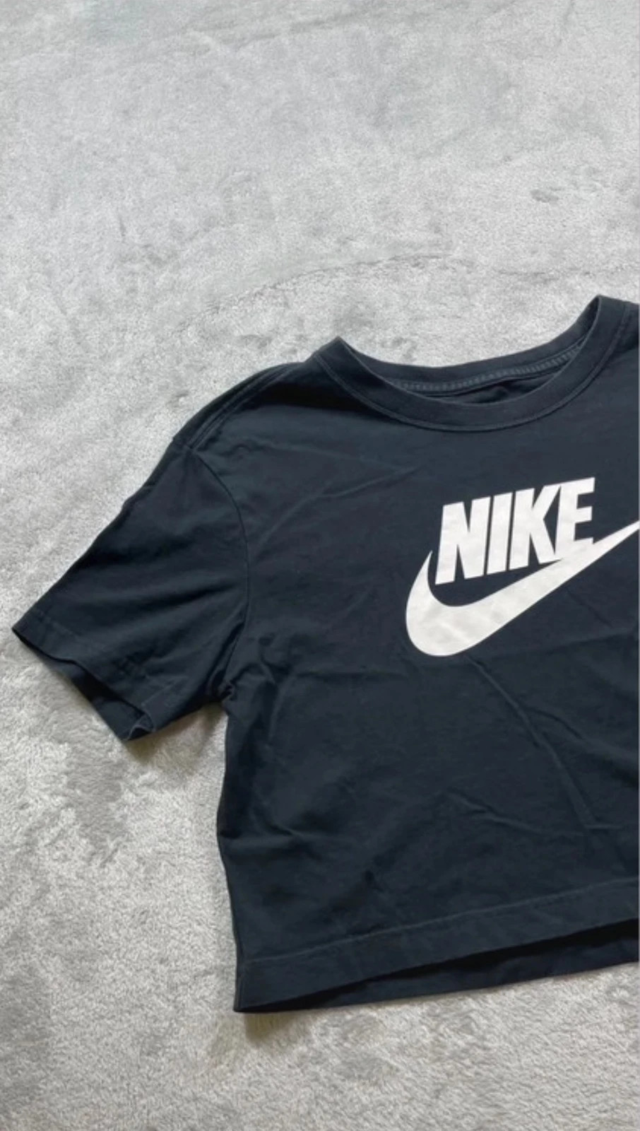 Nike Crop Top Black White Swoosh Casual 00s Talla S – Nike – taille S / 36 / 8 3
