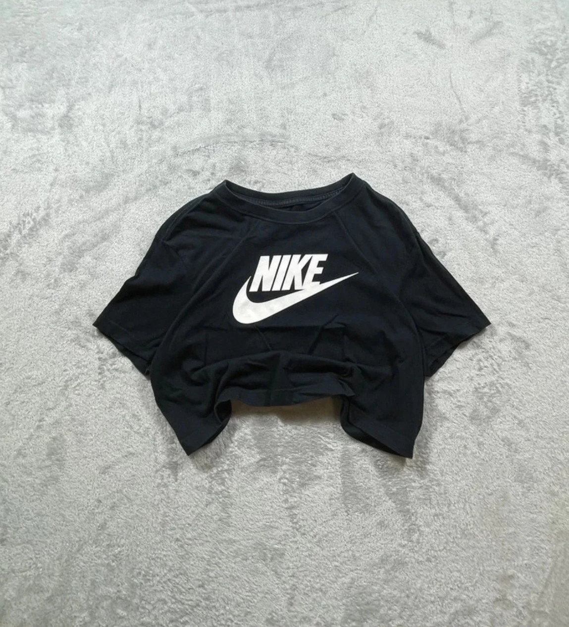 Nike Crop Top Black White Swoosh Casual 00s Talla S – Nike – taille S / 36 / 8