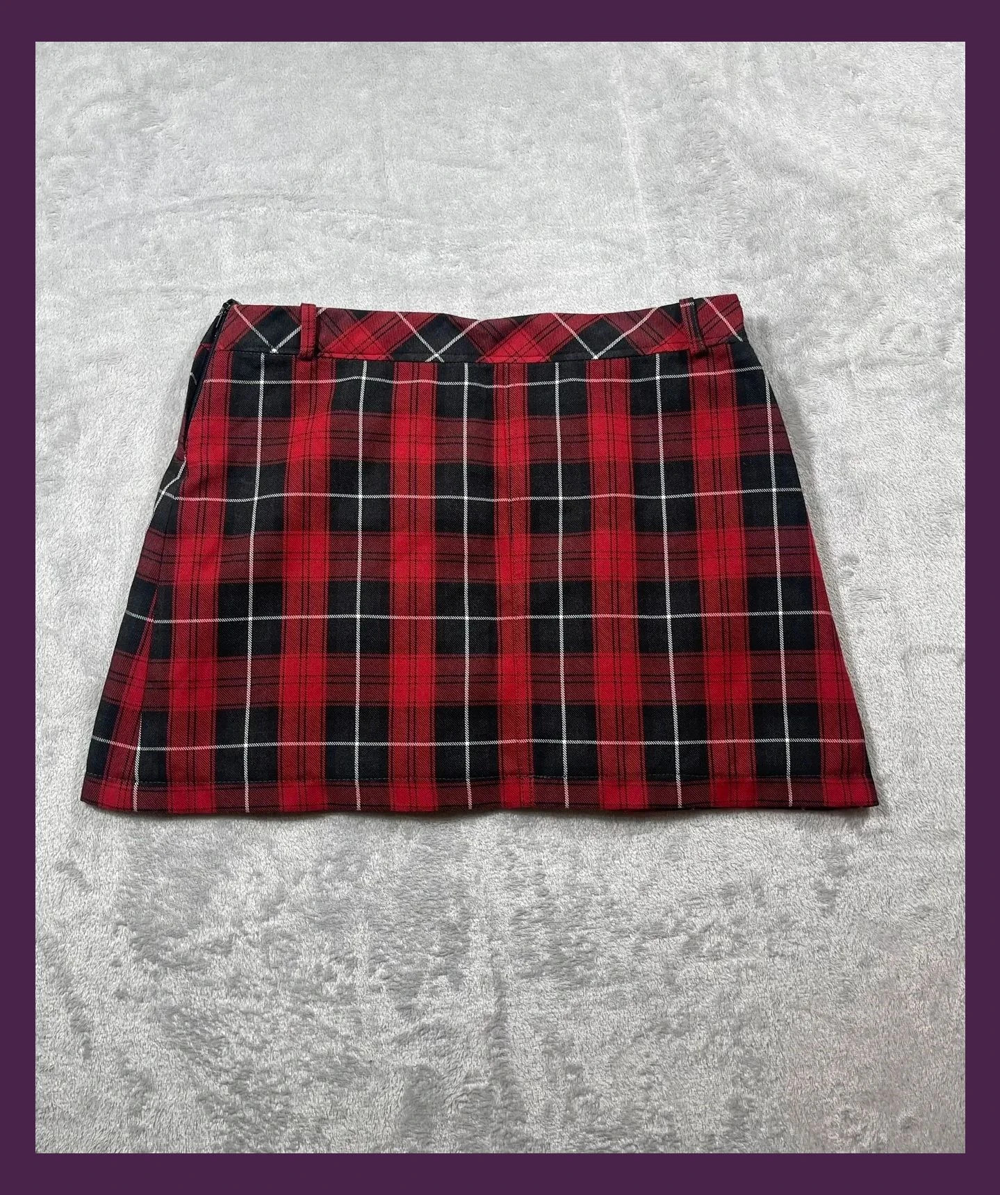 Tartan Mini Skirt Women Red Plaid Size M Schoolgirl Punk Preppy – s.Oliver – taille M / 38 / 10 4