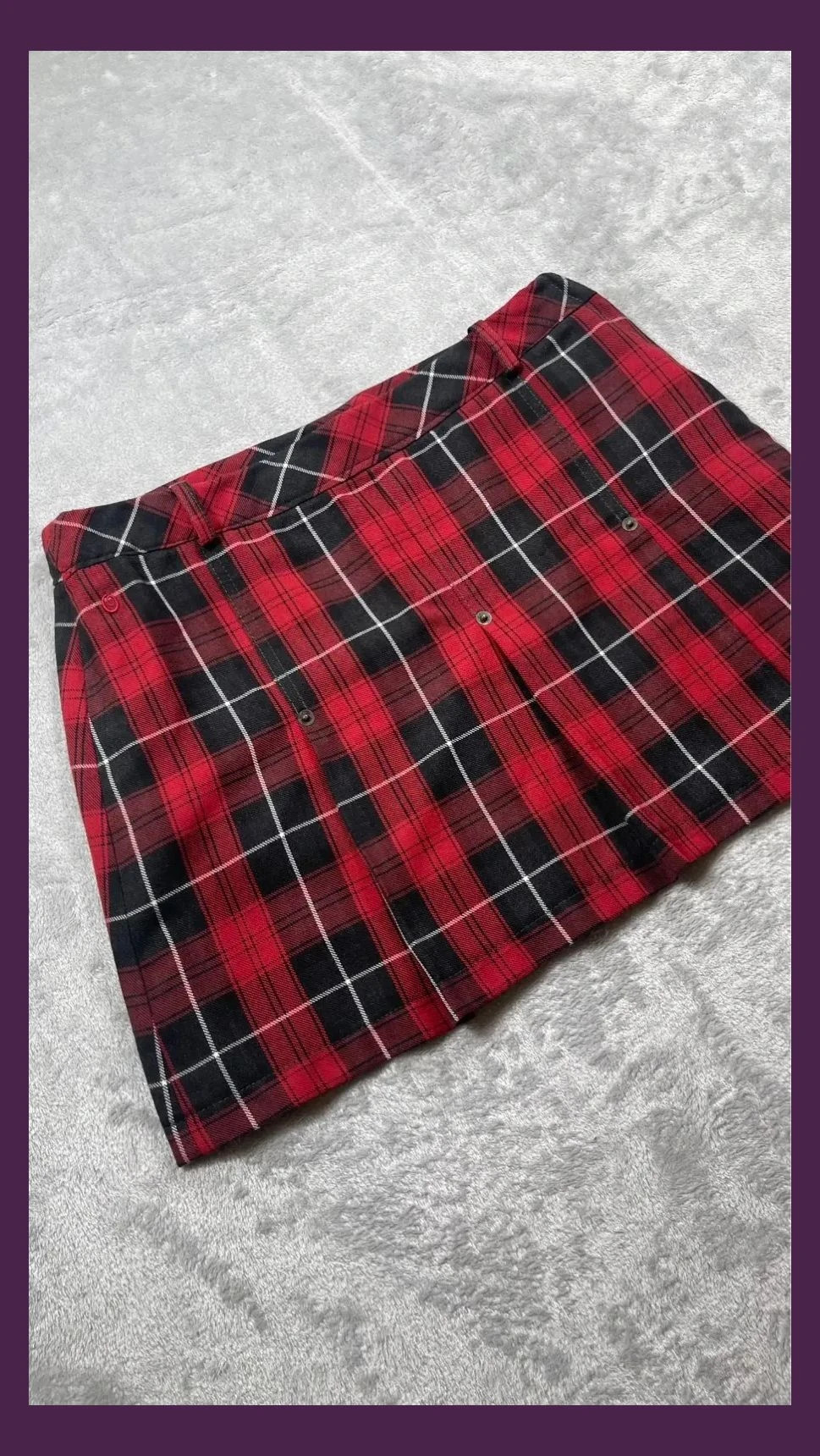 Tartan Mini Skirt Women Red Plaid Size M Schoolgirl Punk Preppy