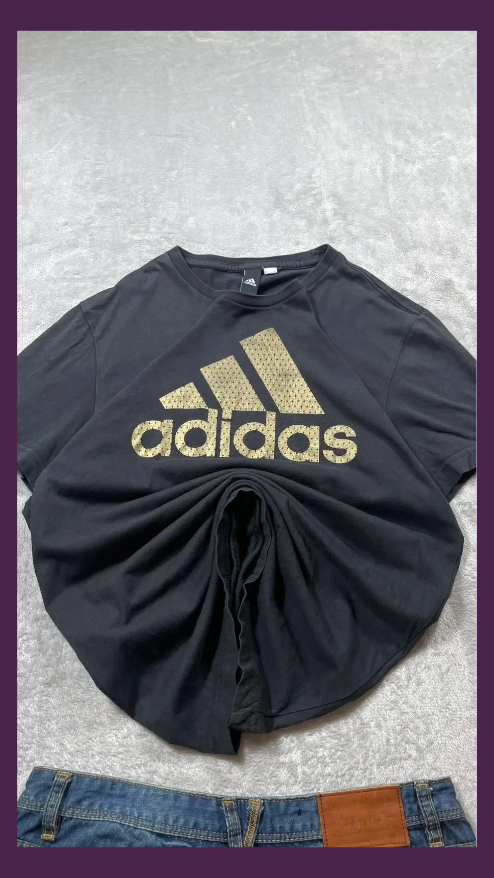 Adidas T-Shirt Men Black Gold Logo Size M Short Sleeve Graphic Casual Vintage Streetwear 00s – adidas – taille M 3