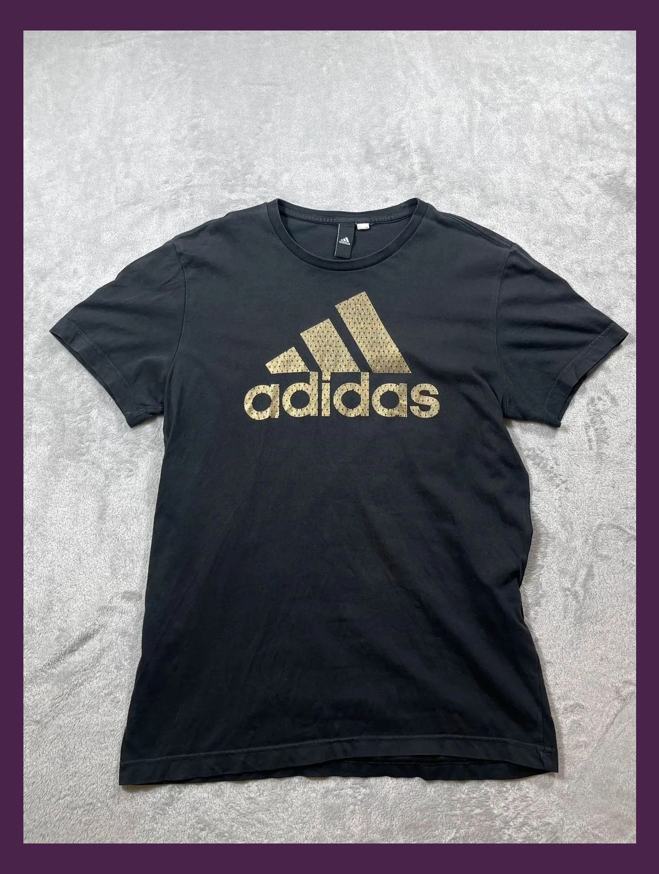 Adidas T-Shirt Men Black Gold Logo Size M Short Sleeve Graphic Casual Vintage Streetwear 00s – adidas – taille M 5