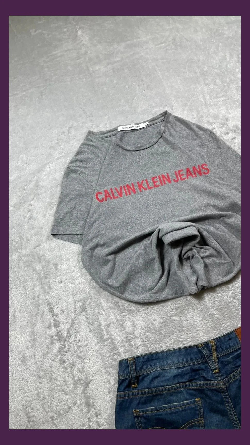 Calvin Klein Jeans T-Shirt Women Grey Size S Red Logo Casual Minimalist Streetwear Style – Calvin Klein Jeans – taille S / 36 / 8 2