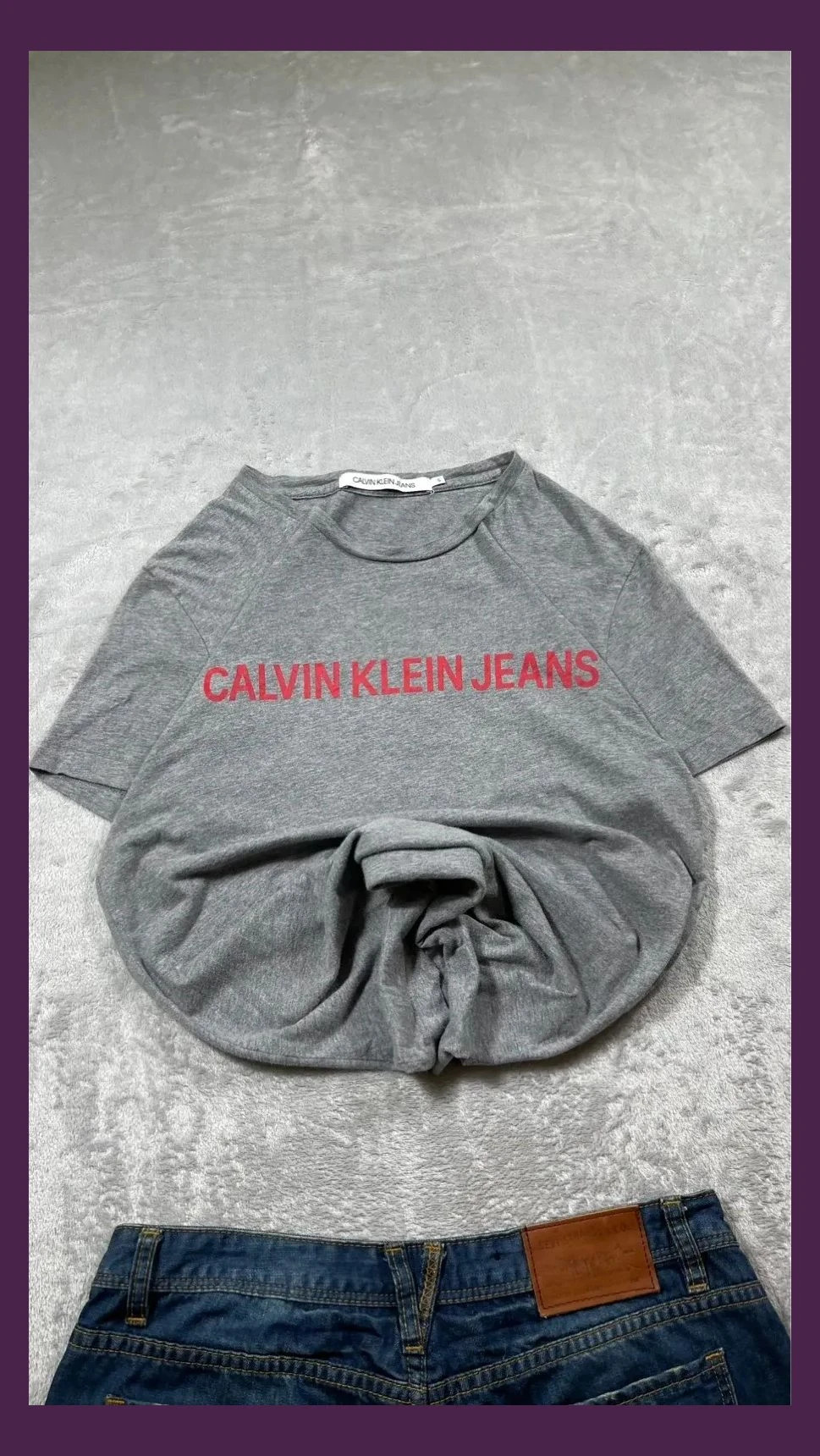 Calvin Klein Jeans T-Shirt Women Grey Size S Red Logo Casual Minimalist Streetwear Style – Calvin Klein Jeans – taille S / 36 / 8 3