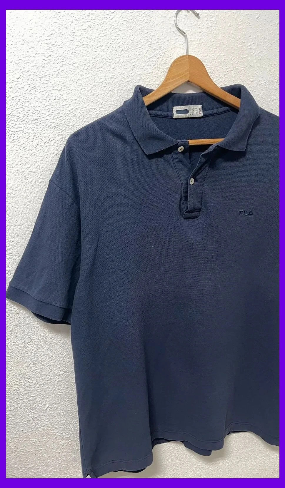 Polo Hombre Fila Azul Marino Talla XL Corte Relajado Logo Bordado Retro Sport Piqué Algodón Calidad – FILA – taille L 2