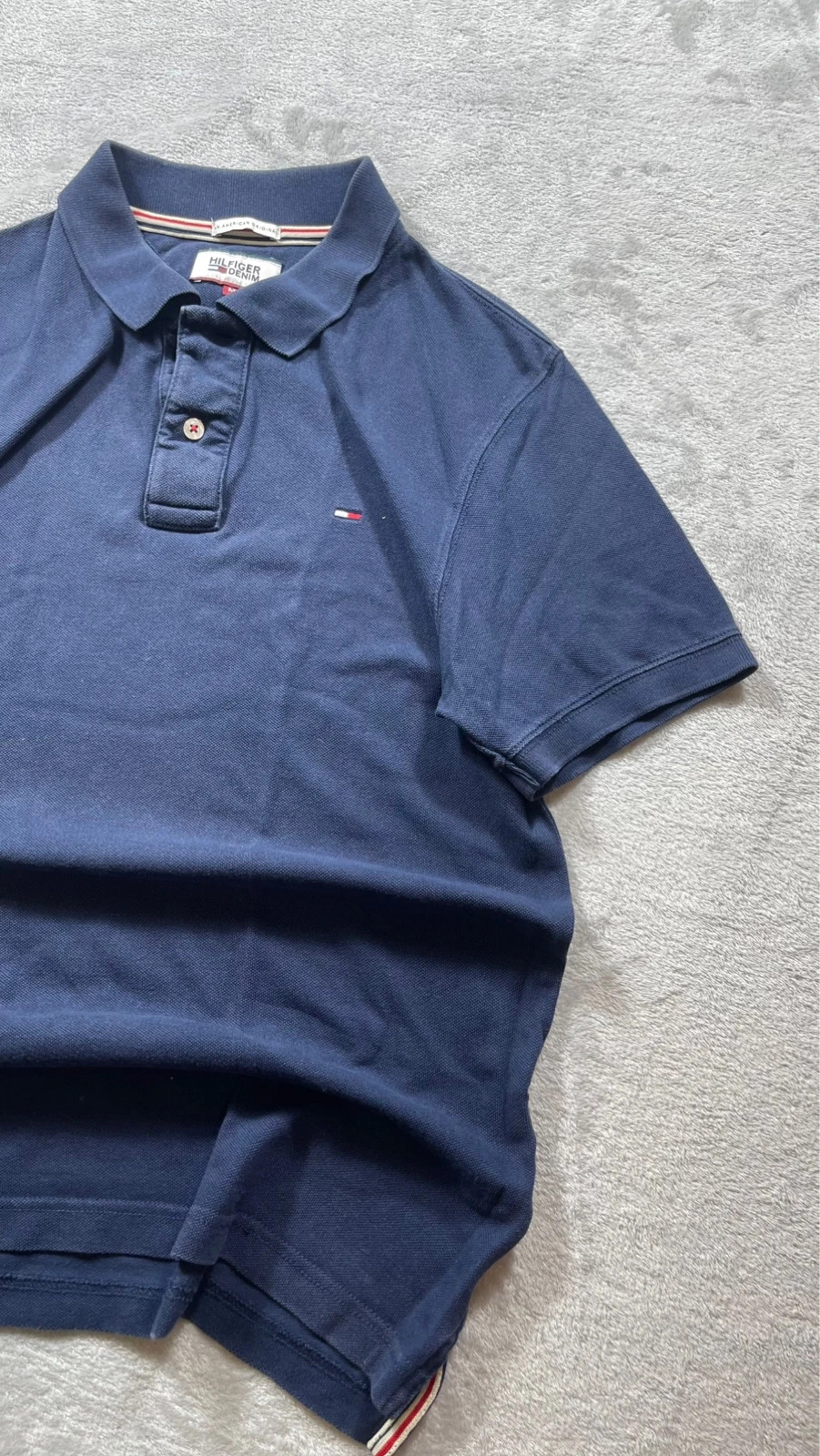 Hilfiger Denim Polo Shirt Navy Blue Classic Casual Y2K 00s Talla M – Hilfiger Denim – taille M 4