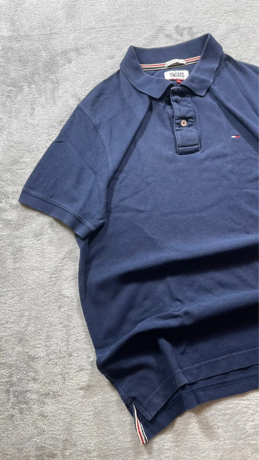 Hilfiger Denim Polo Shirt Navy Blue Classic Casual Y2K 00s Talla M – Hilfiger Denim – taille M 2
