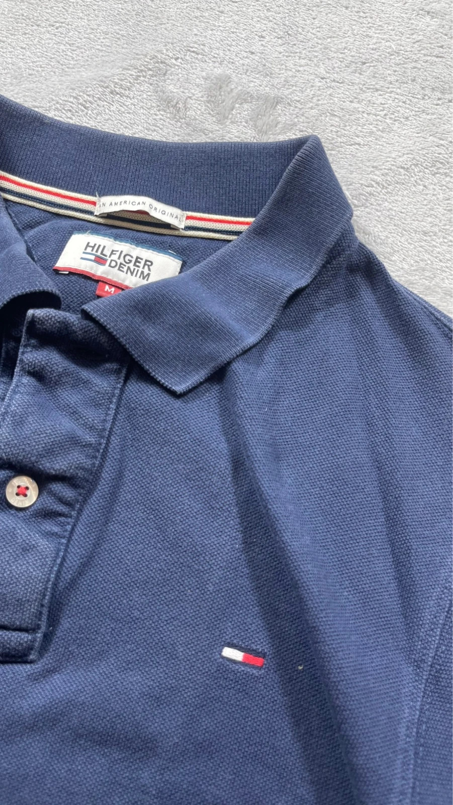 Hilfiger Denim Polo Shirt Navy Blue Classic Casual Y2K 00s Talla M – Hilfiger Denim – taille M 5