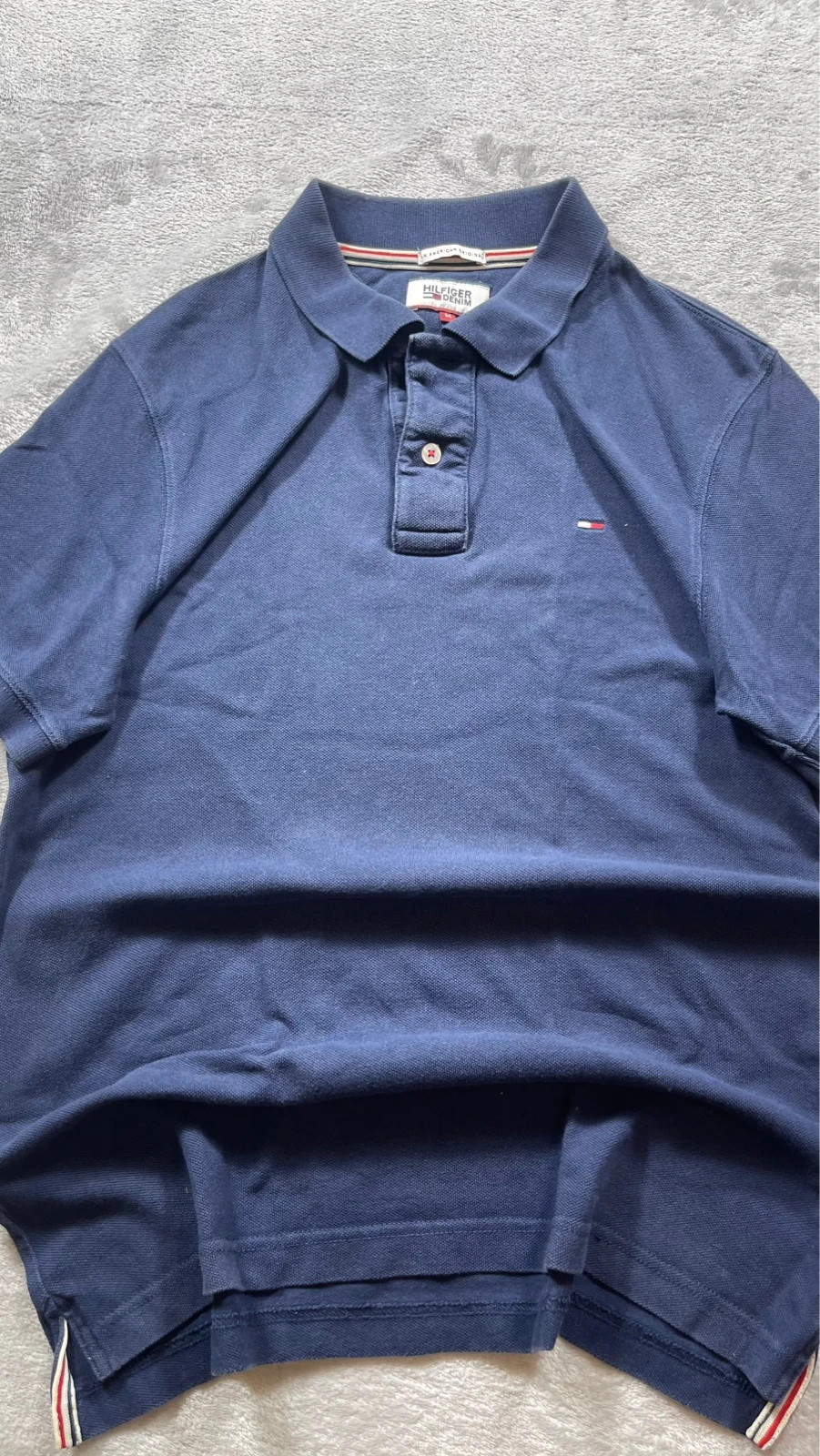 Hilfiger Denim Polo Shirt Navy Blue Classic Casual Y2K 00s Talla M – Hilfiger Denim – taille M 3