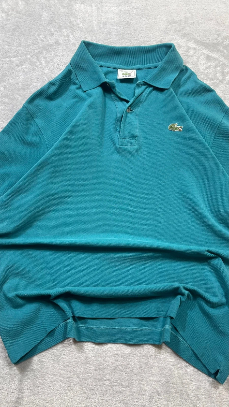 Lacoste Polo Shirt Teal Green Crocodile Logo Classic vintage 00s Talla L – Lacoste – taille L 3