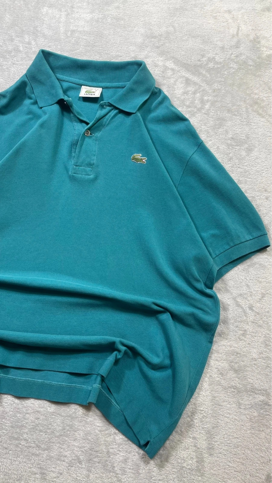 Lacoste Polo Shirt Teal Green Crocodile Logo Classic vintage 00s Talla L – Lacoste – taille L 4