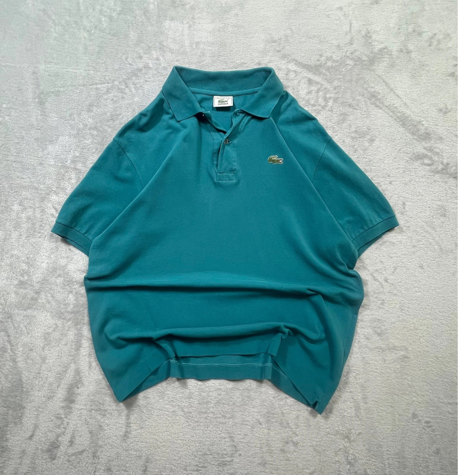 Lacoste Polo Shirt Teal Green Crocodile Logo Classic vintage 00s Talla L – Lacoste – taille L