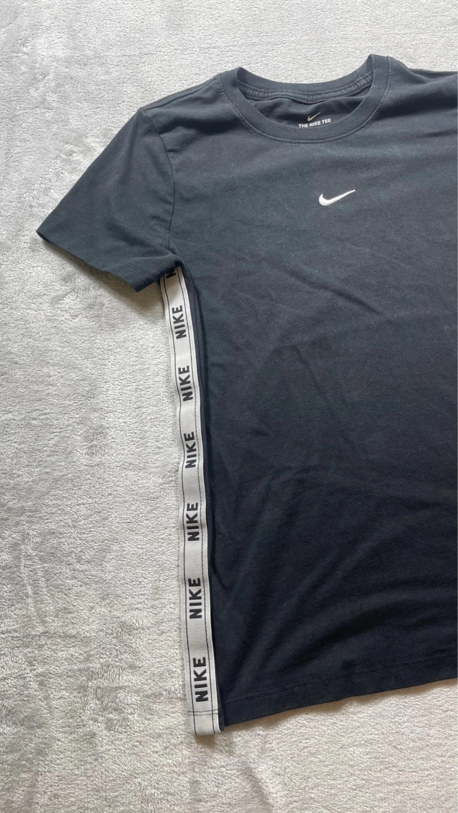 Nike T-Shirt Black Side Tapes Small Swoosh Sport Urban Y2K 00s Talla M – Nike – taille M / 38 / 10 2