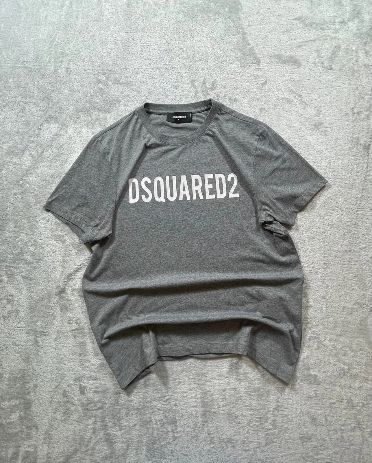 DSquared2 T-Shirt Grey Logo Print Casual Classic 00s Talla L