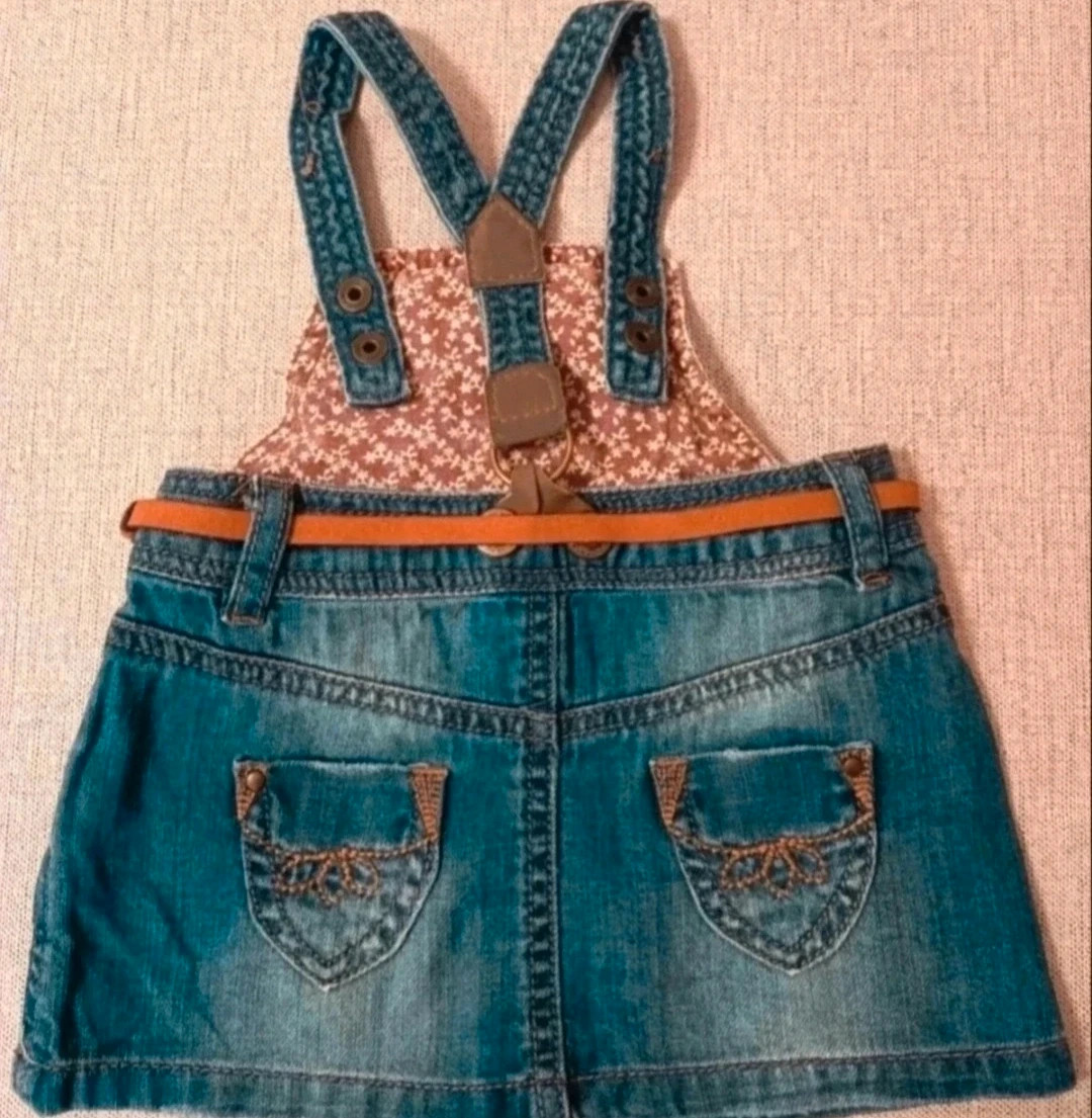 Precioso pichi vaquero de niña bebé de Zara. Talla 6-9 meses – Zara Baby – taille 6-9 mois / 68 cm 4